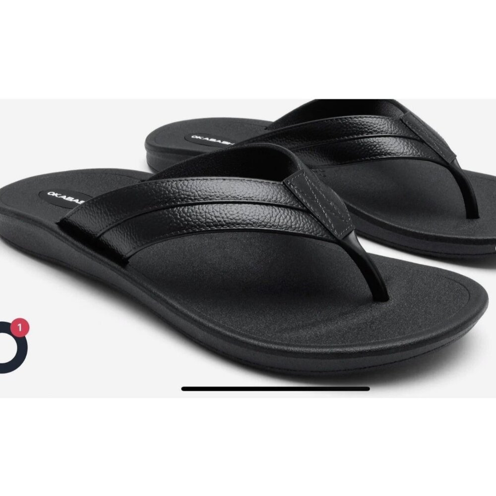 Okabashi Voyager Flip Flop Sandals Mens Eco-Friendly Made USA Black size 10